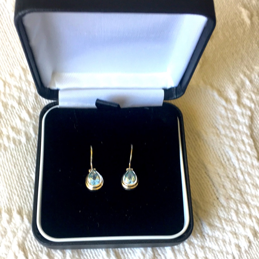 NIB! Very pretty 😍 Sterling silver earrings with genuine blue topaz